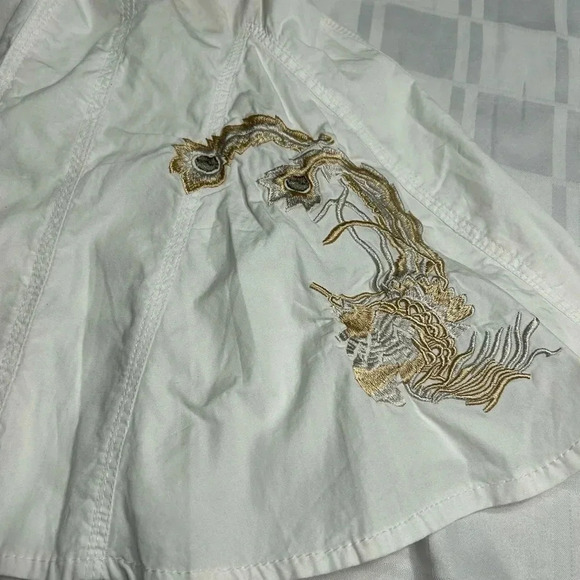 Vintage NWT pleated Swing flare skirt  S.Embroidered,pockets,sheer,Pudding Jeans - Picture 11 of 16